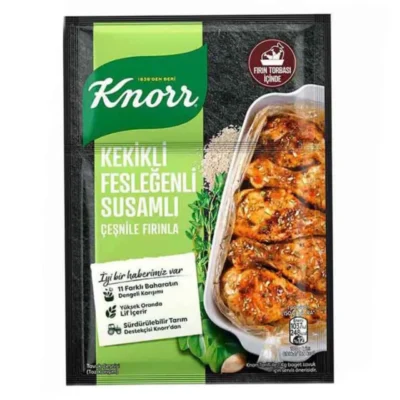 چاشنی مرغ کنور Knorr با طعم ریحان و آویشن و کنجد 29 گرمی